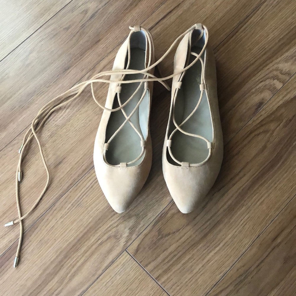 Suede ballerina flats